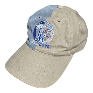 Vintage Kentucky Wildcats Hat Twins Enterprise Split Color Blue Khaki Adjustable